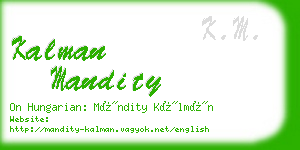 kalman mandity business card